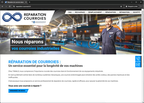 Réparation de courroies industrielles par TANALS