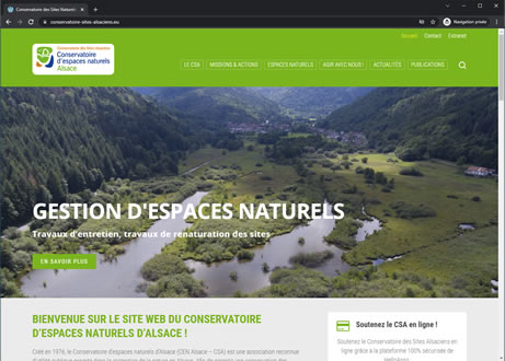 Page d'accueil du site : Conservatoire des sites Alsaciens