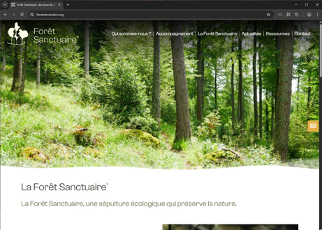 Page d'accueil du site : Forêt Sanctuaire