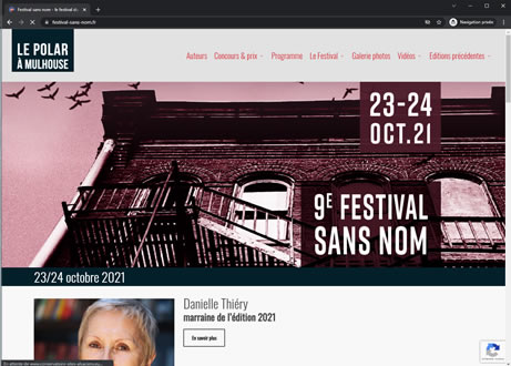 Page d'accueil du site : Festival sans Nom
