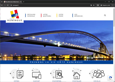 Page d'accueil du site : Ville de Huningue