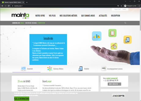 Page d'accueil du site : Mainta – Apave