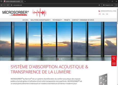 Page d'accueil du site : Microsorber