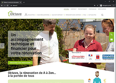 Page d'accueil du site : Oktave