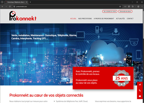 Page d'accueil du site : Prokonnekt