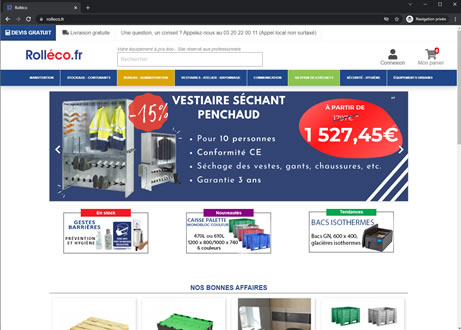 Page d'accueil du site : Rolleco