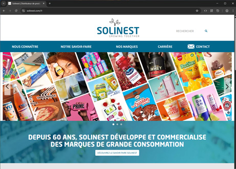 Page d'accueil du site : Solinest