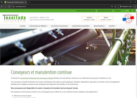 Page d'accueil du site : Tecnitude