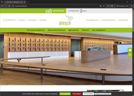 Page d'accueil du site : Menuiserie Bitsch