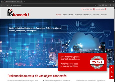 Page d'accueil du site : Prokonnekt