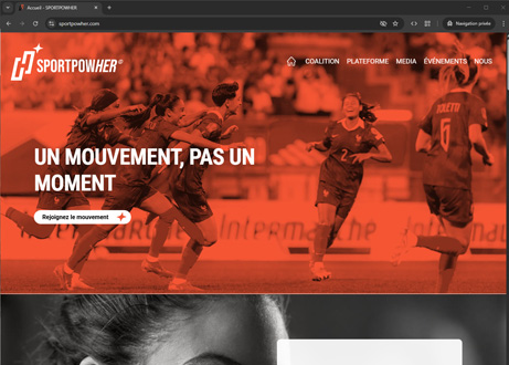 Page d'accueil du site : SportPowHer