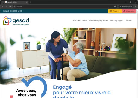 Page d'accueil du site : GESAD